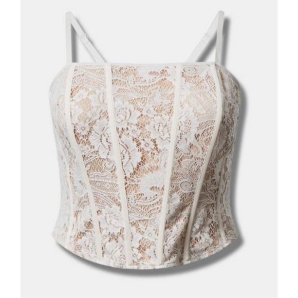 π Cream Lace Corset Top 1 1X 14 16 NWT Torrid New! - Picture 4 of 5